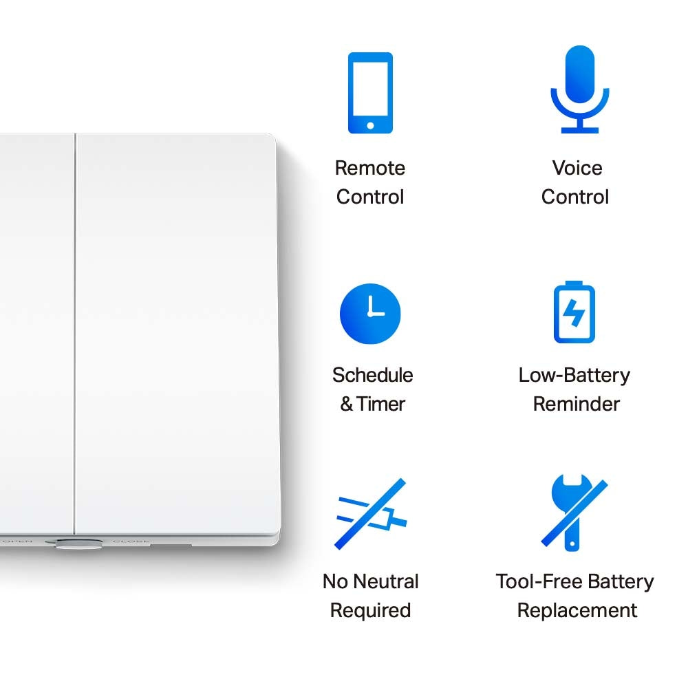 Smart Light Switch, 2-Gang 1-Way, Tapo S220 Twin Pack
