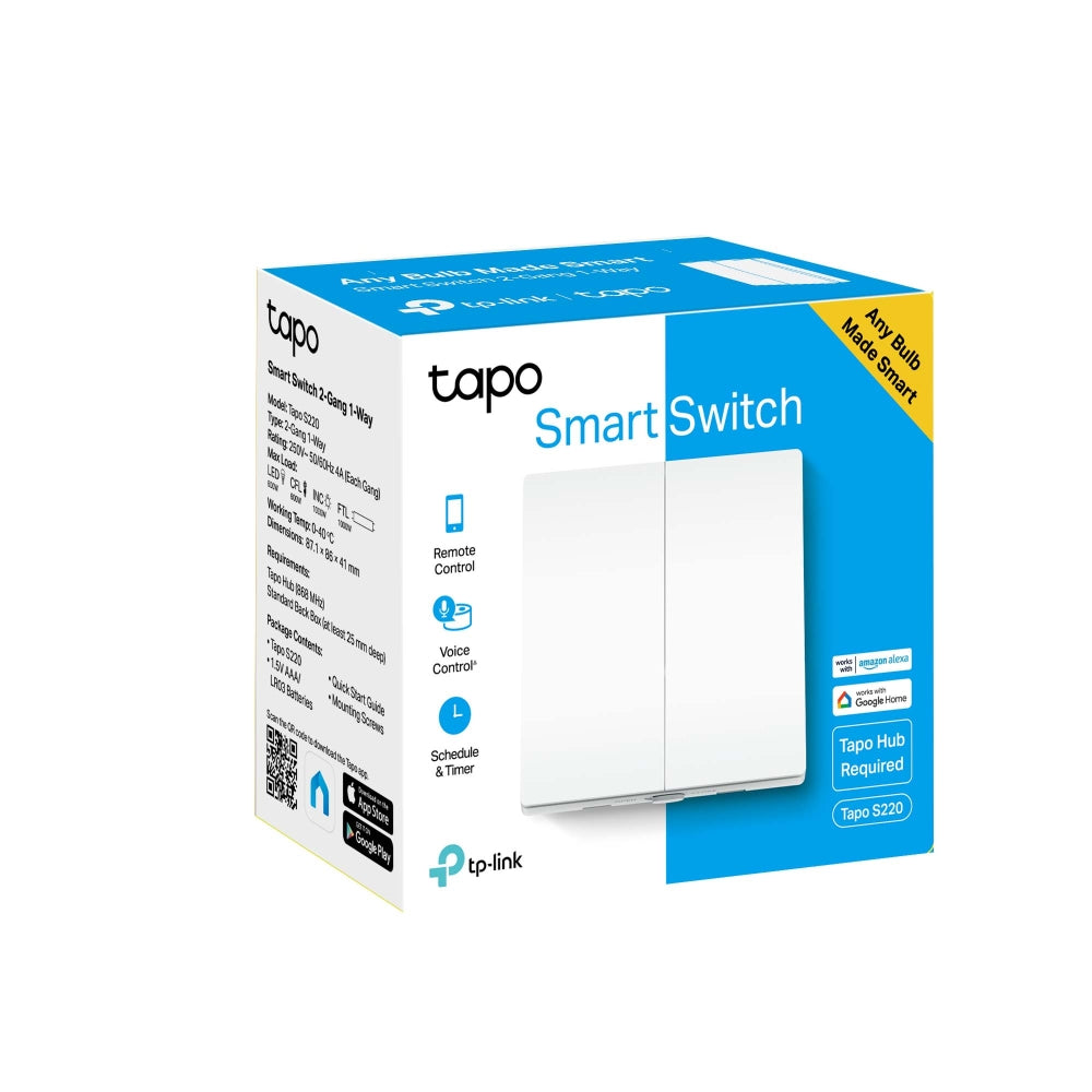 Smart Light Switch, 2-Gang 1-Way, Tapo S220