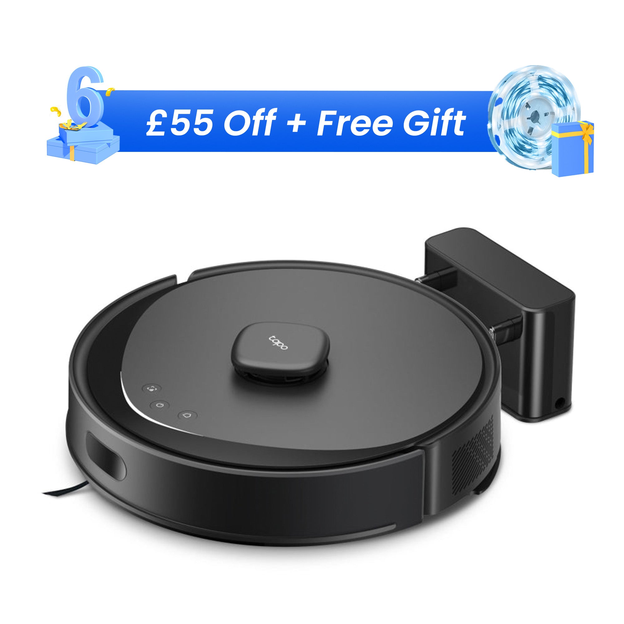 Ultra-Powerful Suction with LiDAR+IMU Dual Navigation Robot Vacuum & Mop, Tapo RV30 Max