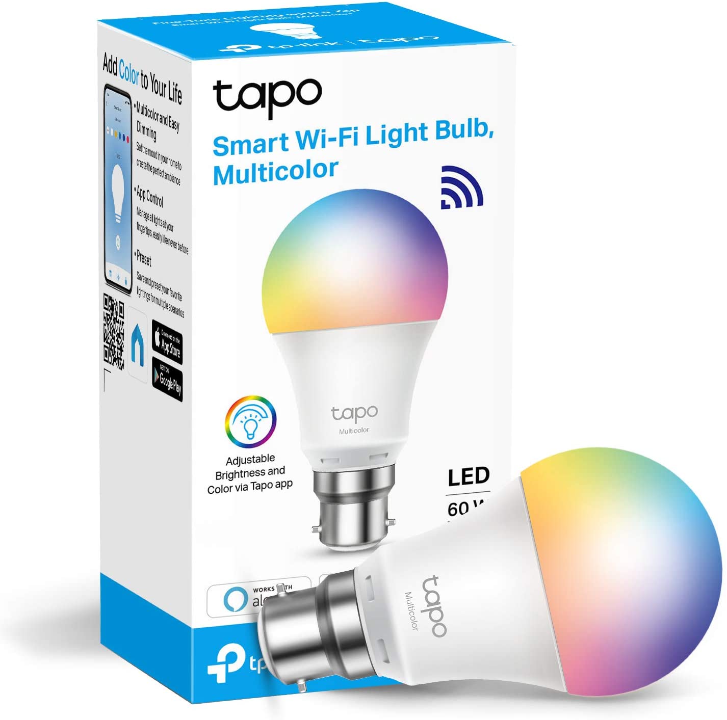 Tapo Smart Bulb B22 Colour-Changeable (Tapo L530B)(available in early March)