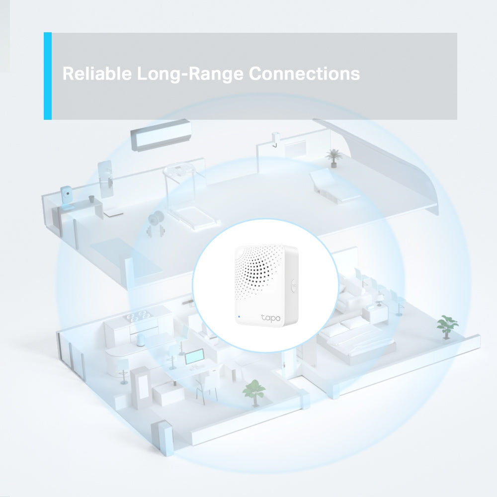 Smart Hub with Chime, Work with Smart Switch, Button and Sensor, Connect Up to 64 Devices, Tapo H100