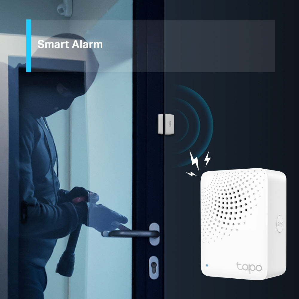 Smart Hub with Chime, Work with Smart Switch, Button and Sensor, Connect Up to 64 Devices, Tapo H100