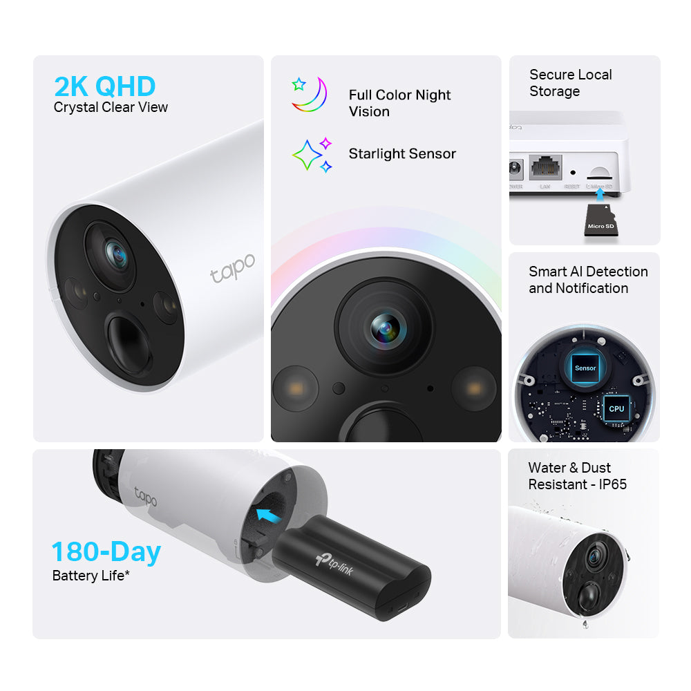 Tapo C420S2 Outdoor 2K Battery Wireless Security Camera System