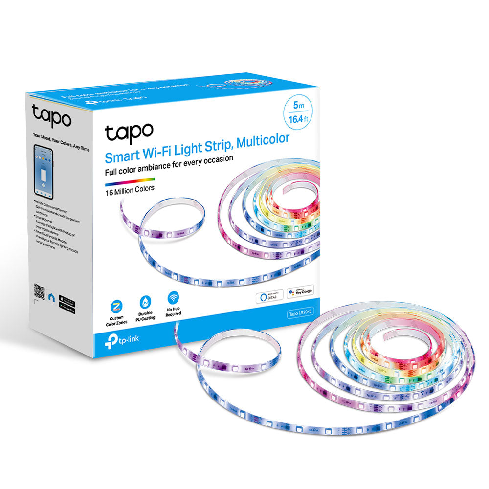 TP-Link Tapo Smart LED Light Strip 5 Meters, RGBIC Multicolour (Tapo L920-5)