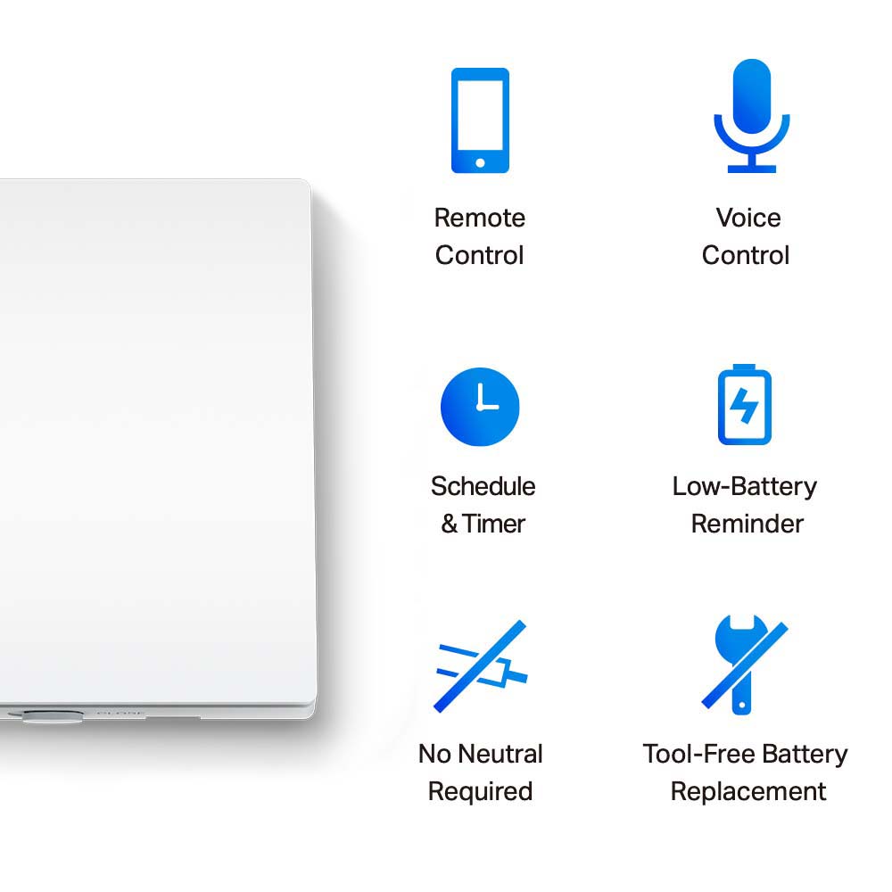 Smart Light Switch, 1-Gang 1-Way, Tapo S210 Twin Pack